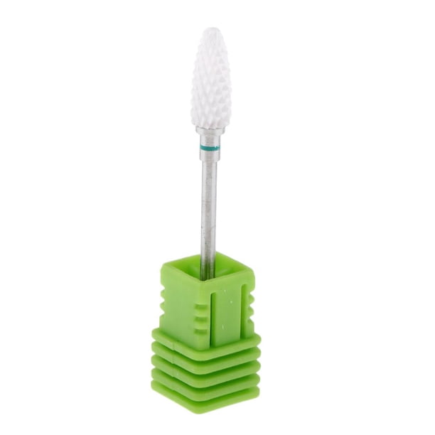 Broca de carburo profesional en forma de pera para fresar modelos antiguos y manicuras. Verde-C