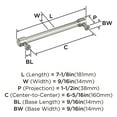 thumbnail image 6 of Amerock Faircrest 6-5/16 inch (160mm) Center-to-Center Polished Nickel Cabinet Pull, 6 of 7