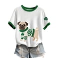 thumbnail image 5 of Shirts For Women Tees Tops Cute Animal Dog Graphic Color Block Short Sleeve Layer Clothes White, 5 of 5