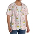 thumbnail image 4 of Honeii 's Queen For Rabbit for men's short-sleeved button-up collared shirt featuring a pocket, perfect for beach vacations, and travel adventures., 4 of 5