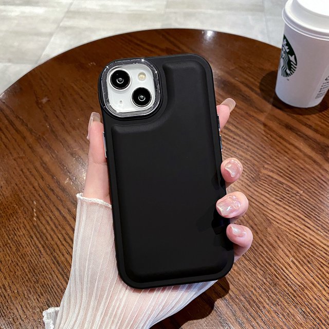 Luxury Plating Design Solid Color Phone Case For iPhone 15 14 13 12 11 Pro Max New Girl Simple All-inclusive Soft Silicone Cover