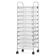 thumbnail image 1 of Costway Rolling Storage Cart with Chrome Plated Metal Frame & Lockable Universal Wheels Clear, 1 of 10