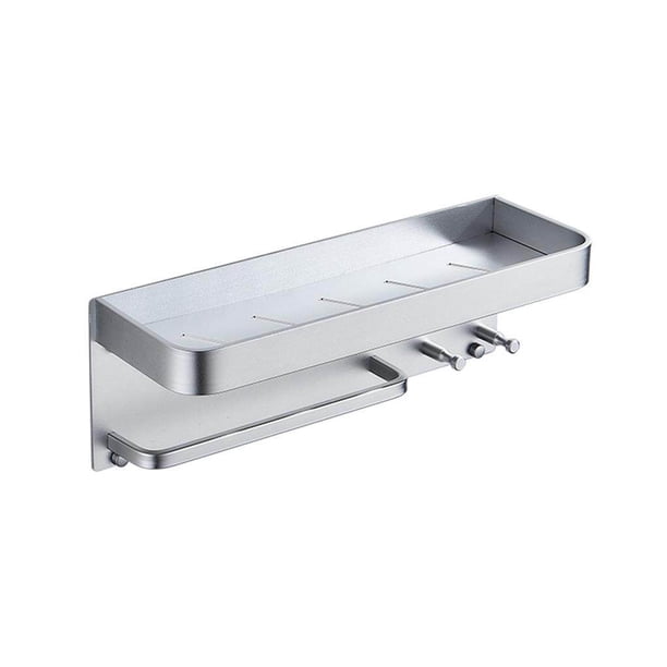 Matsuzay Estante de baño de aluminio espacial Estante de almacenamiento de almacenamiento de baño de perforación libre Estante colgante de pared de Almacenamiento y organización del hogar plata Matsuzay HA026501-01