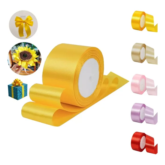 Listón Satinado Para Decoración, De Colores, 4 Cm, 5 Rollos