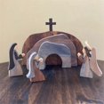 thumbnail image 5 of Jesus Statue Decoration Wooden Nativity Statue Set Easter Crafts, 5 of 5