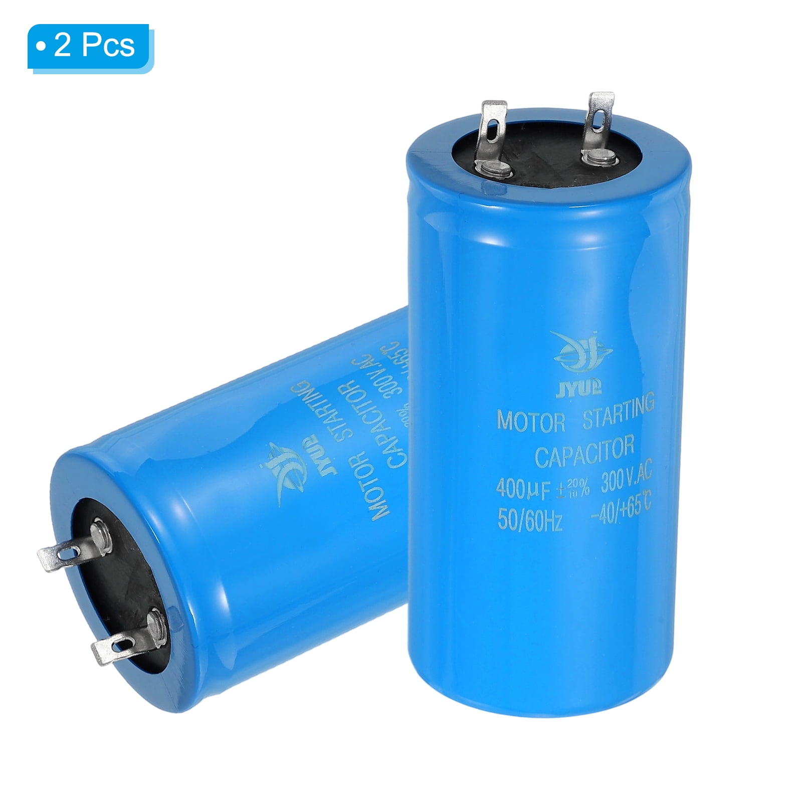 Uxcell 2Pcs Motor Start Capacitor, 400uf 300V CD60 Running Capacitor Starting Capacitor for Air Conditioners, Electric Motor Starts Running