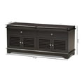thumbnail image 3 of Baxton Studio Leo Modern and Contemporary Dark Brown Wood 2-Drawer Shoe Storage Bench, 3 of 20