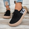 thumbnail image 2 of HEWUQI Women's Walking Shoes Breathable Mesh Leopard Print Running Sneakers Lightweight Slip on Casual Platform Athletic Gym Footwear Black Size 7, 2 of 5