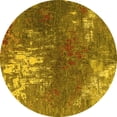 thumbnail image 1 of Ahgly Company Machine Washable Indoor Round Oriental Yellow Industrial Area Rugs, 3' Round, 1 of 4