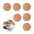 thumbnail image 1 of Bandeja redonda de bambú para macetas, 6 unidades, sin marca, para bonsái, plantas suculentas, para interior y exterior, 9,5 x 9,5 cm, 1 of 5