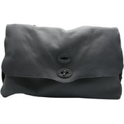 Zanellato Women's Postina Leather Patent Shoulder Bag Baguette - Blue