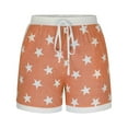 thumbnail image 3 of GZWYHT Running Shorts Shorts for Women Women's Fashion Casual Star Pattern Print Casual Elastic Waist Shorts Lounge Pants Women Cotton Shorts Orange M, 3 of 4