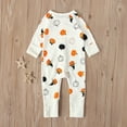 thumbnail image 3 of TMOYZQ Toddler Newborn Infant Baby Girls Boys Halloween Long Sleeve Romper Jumpsuit Pajamas Outfits Kids Pumpkin Printed One-Piece Bodysuit Summer Fall Sleeper Clothes（0-24M), 3 of 9