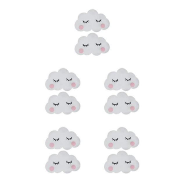 Guardoinrt 2pcs Cute Smiling Clouds For Decorative Wall Stickers Cloud Wall Boards ABS 3d Wall Board Easy To Install type 2 5Set