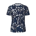 thumbnail image 5 of Wukai Cherry Blossoms on Navy Background Print Men's Short-Sleeved Mesh T-Shirt,Quick-Dry Short Sleeve Workout T-Shirt-Small, 5 of 8