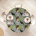 thumbnail image 4 of Ambesonne Tropical Fitted Round Tablecloth, Toucans Parrots Bird Print, 56"- 60" Diameter, Green Multicolor, 4 of 5