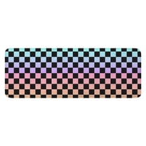Gradient Color Checkered Pattern Kitchen Rug Mat,Kitchen Runner Rugs Non Skid Washable,Decorative Kitchen Floor Mats for Kitchen,Sink,Laundry,17"x47.2"