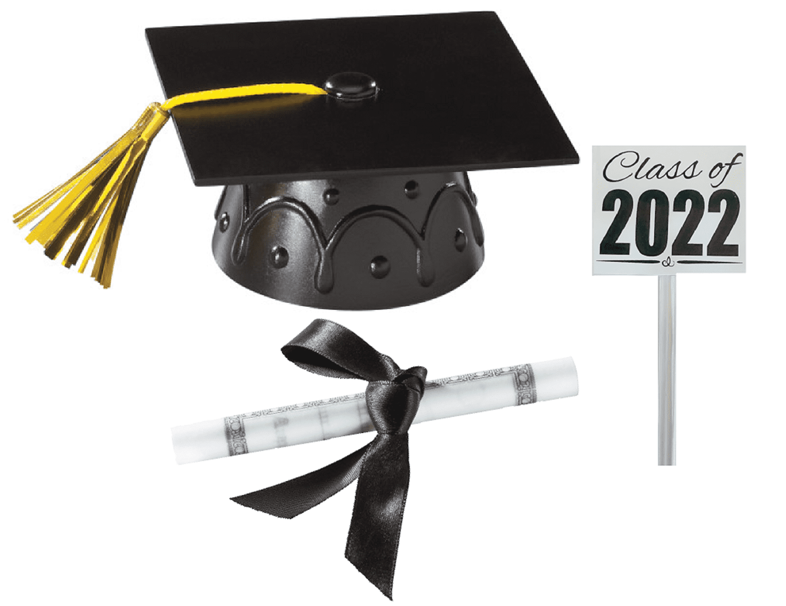 12 Pcs 4.5" Graduation Teddy w/ Black Color Caps Make *Graduation Memorable* 
