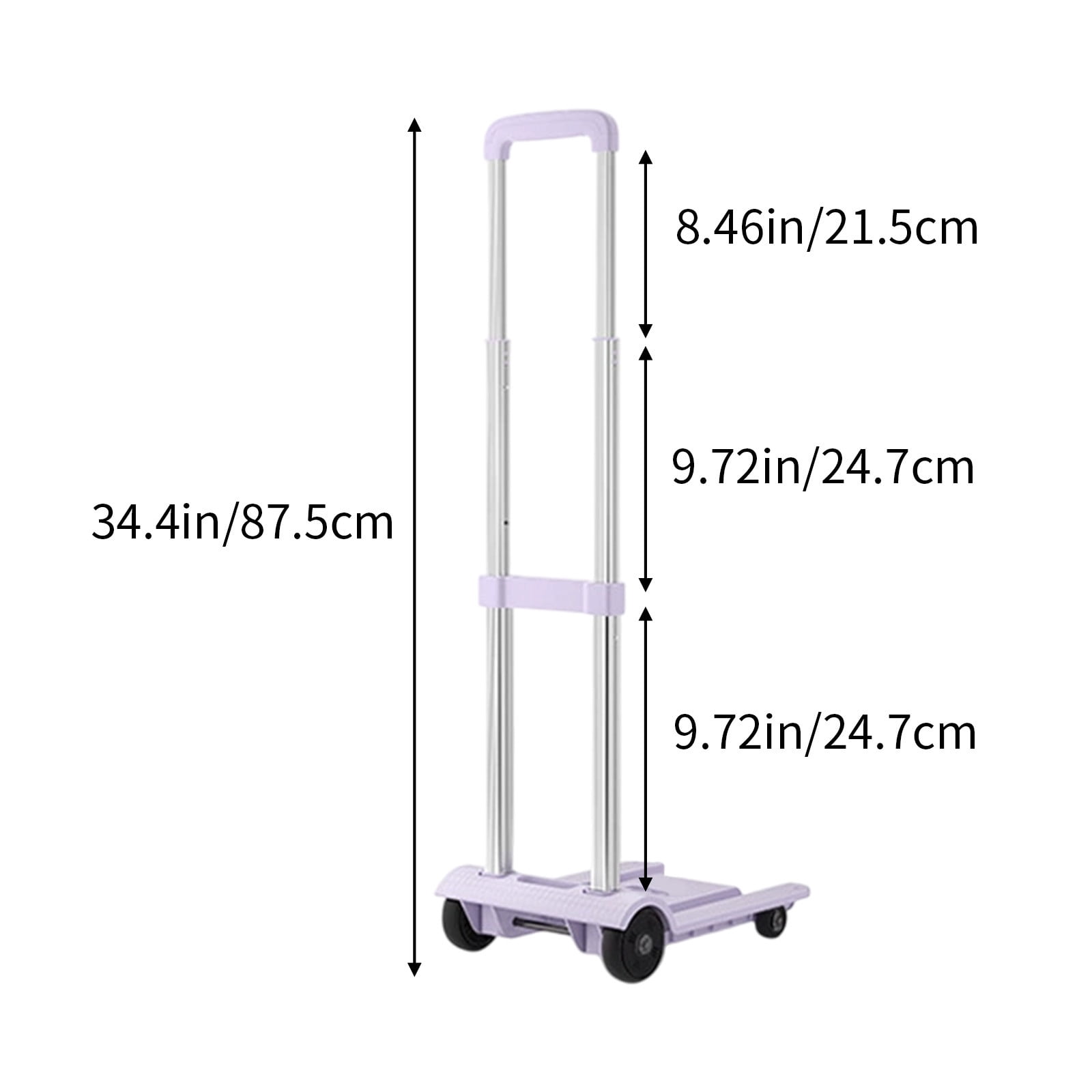 Deeceymbur Folding Hand Truck Trolley Portable Dolly Cart with 4 Wheels Small Pull Cart for Moving Warehousing Shopping Picnic