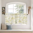 thumbnail image 3 of Boho Yellow Floral Tier Curtains, Vintage Farmhouse Paisley Plant Leaf Light Filtering Kitchen Curtains, 2Pcs Rod Pocket Half Window Treatments Panels for Sink Cafe Cabinet Camper 27.5x24 Inches, 3 of 9
