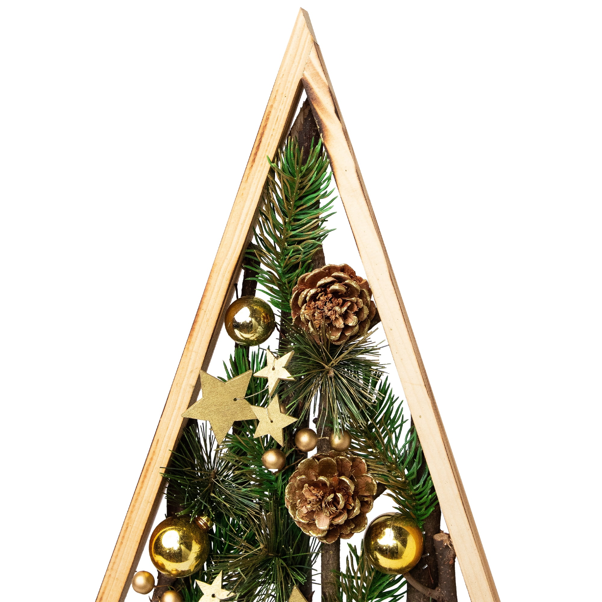 Reindeer and Pinecones Artificial Wooden Tree Christmas Decoration - 20.5"