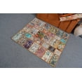 thumbnail image 4 of Patchwork Rug, Turkish Rug, Rainbow Persian Rugs, Vintage Rug, , 2.9x3.4 ft Small Rug, Antique Rug, Rugs For Bath, Aztec Bathroom Rug, 4 of 10
