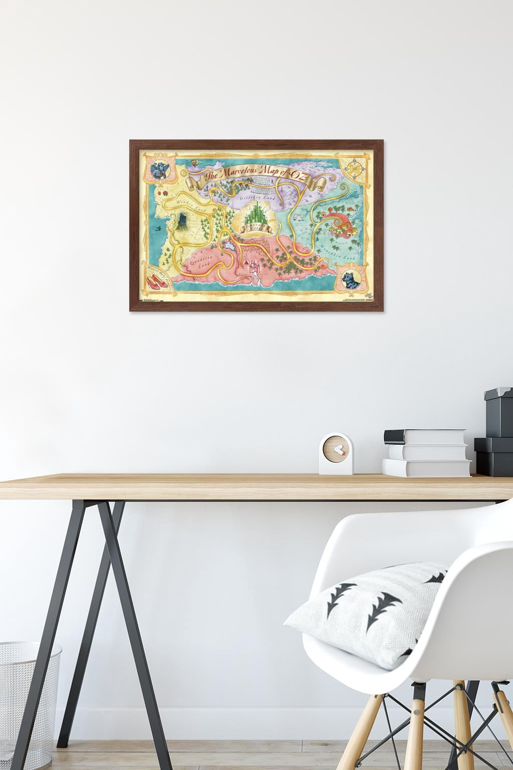The Wizard Of Oz - Map Wall Poster, 14.725" x 22.375", Framed