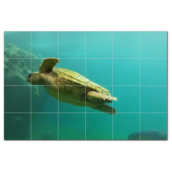 Turtle Ceramic Tile Mural Kitchen Backsplash Bathroom Shower, 402983-XL64
