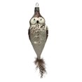 thumbnail image 1 of Brown and White Owl Bird with Feather Tail Czech Glass Christmas Tree Ornament, 1 of 2