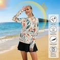 thumbnail image 5 of FORMRS Womens Long Sleeve Shirts UPF 50+ Sun Protection Quick Dry Fishing Hiking Tops, Size S-2XL, Beige Whimsical Leaves, 5 of 8