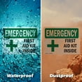 thumbnail image 6 of (2 Pack) First Aid Kit Inside With Symbol OSHA Emergency Sign 18 Inch X 12 Inch Indoor / Outdoor Rust-Free Aluminum Metal Signs for Workplace, Workshop, and Construction Site, Made in, 6 of 8