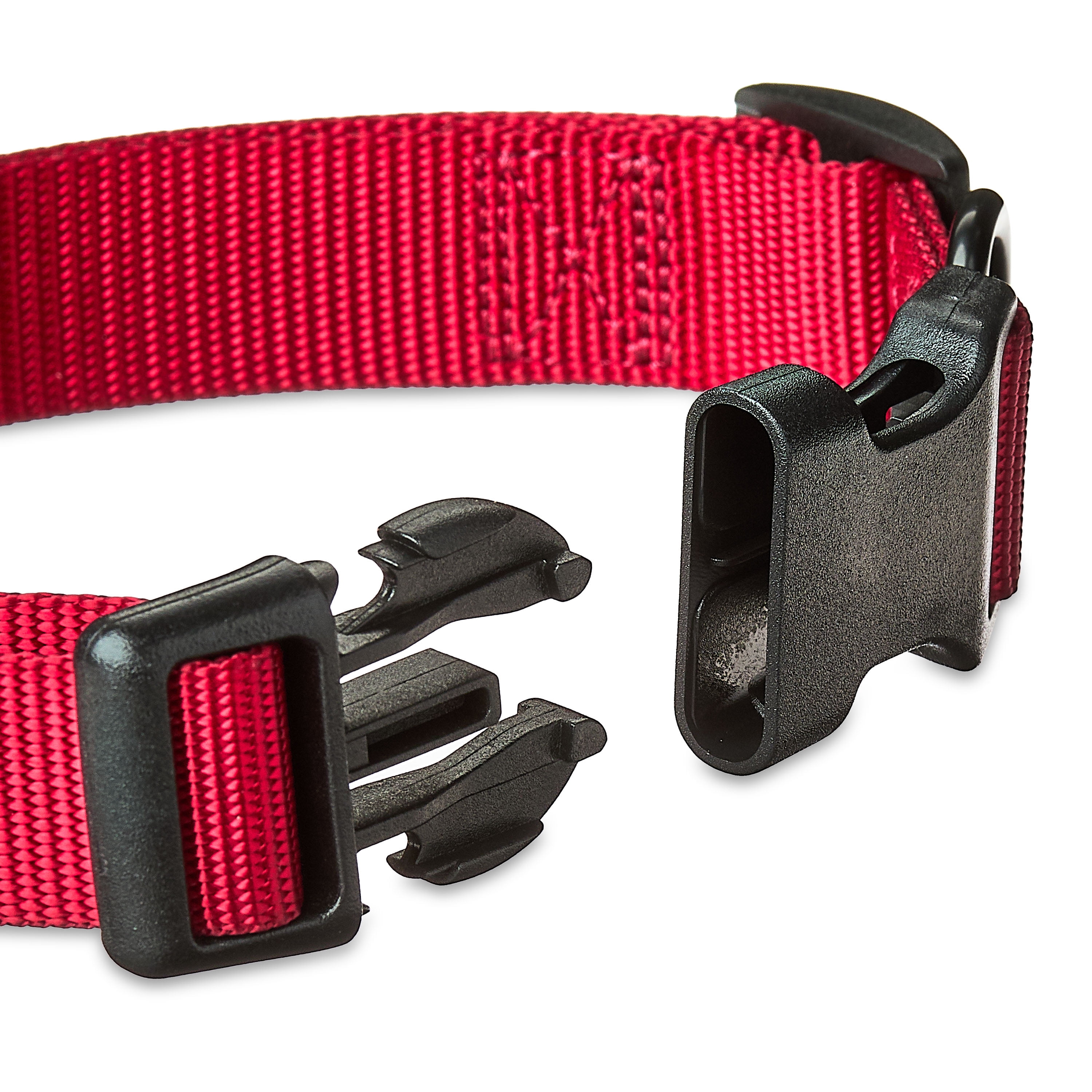 Vibrant Life Solid Polyester Adjustable Dog Collar, Red, L