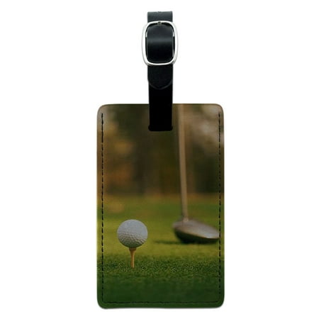 Club Tag - Graphics and More Golf Ball Club - Golfing Rectangle Leather Luggage ID Tag