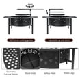 thumbnail image 6 of 42 Inch with 2 Grills, Wood Burning for Outside with Lid, and Round Waterproof Cover, BBQ& Outdoor Firepit & Round Metal Table 3 in 1 for Patio, Picnic, Party, 6 of 6