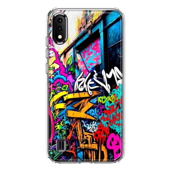 MUNDAZE Samsung Galaxy A01 Shockproof Clear Hybrid Protective Phone Case Urban Graffiti Street Art Painting Cover