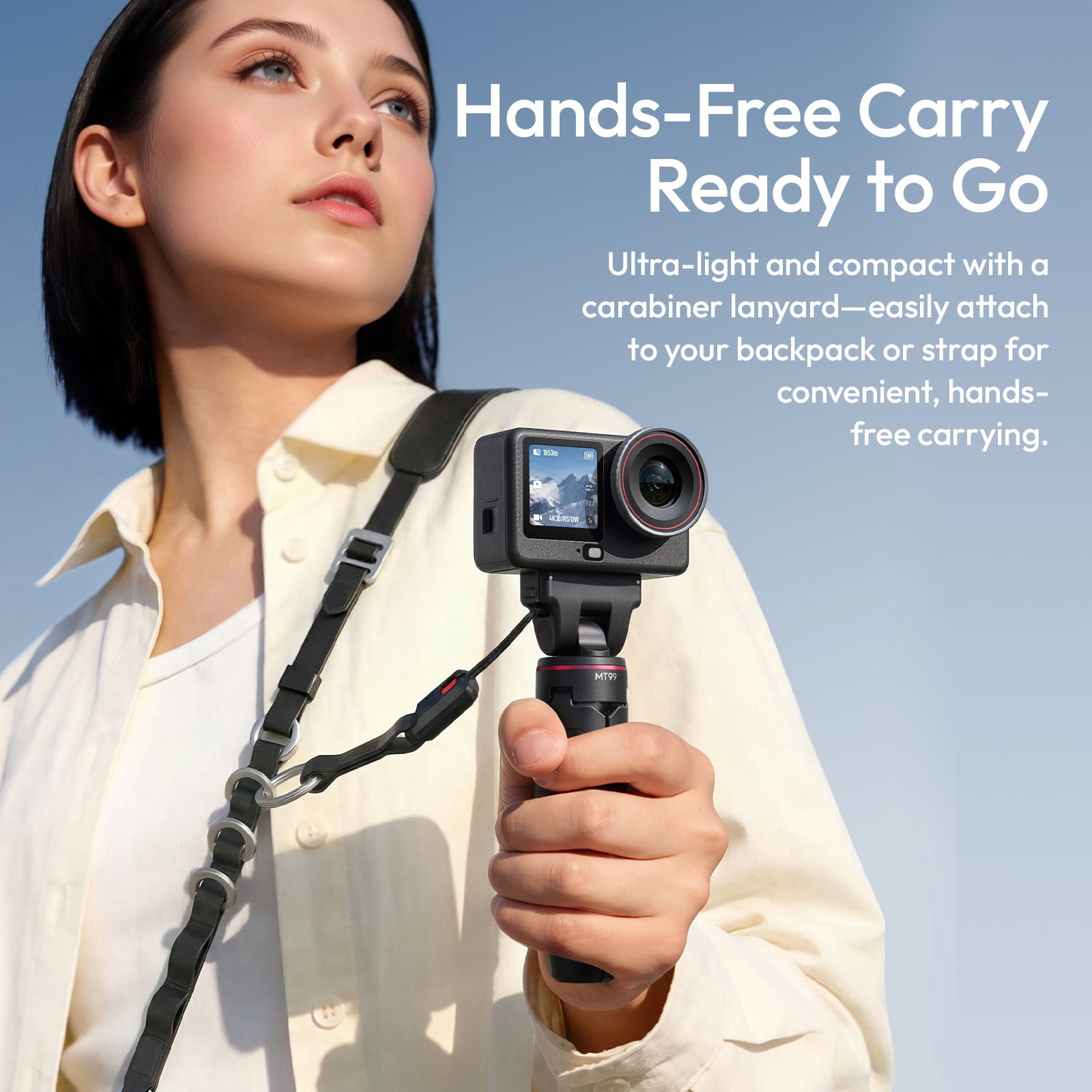 Ulanzi MT99 Mini Tripod Selfie Stick for Action Cameras, Magnetic Mount Portable Vlogging Grip with Extendable Tripod Stand