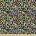 thumbnail image 2 of Ambesonne Floral Fabric by the Yard Upholstery, Colorful Paisley Ornaments, 1 Yard, Multicolor, 2 of 5