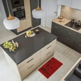 thumbnail image 2 of Red Black Wool Effect Wildflowers Kitchen Mat & Runner Rug Set of 2, 2 of 5