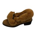 thumbnail image 1 of NECHOLOGY Botas Mujer Adulto Femenino Zapatos Botines mujer Botas de tobillo de tacón grueso con decoración de de gamuza sólida de felpa de invierno a la moda para mujer (Brown, 8), 1 of 7