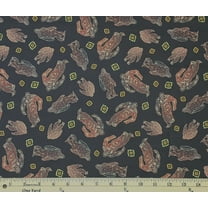 Cotton Bigfoot Sasquatch Forrest Trailhead Adventure Woods Michael Miller Fabrics Cotton Fabric Print by the Yard (DCX12386-Brow-D)