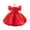 Red, variant on Toddler Girls Tulle Party Dress with Puff Sleeves and Belt Elegant Princess Birthday Outfit for Special Occasions