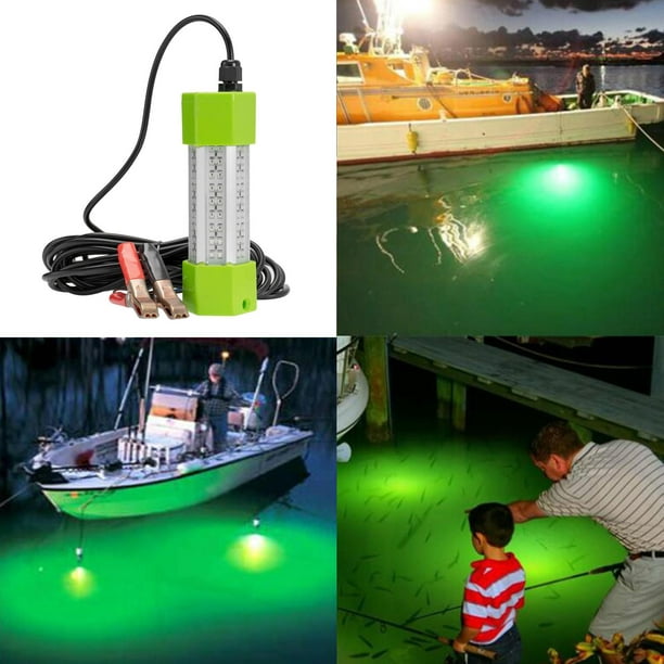 Runquan 12v Fishing Light Underwater Submersible Night Fishing Lamp Green 16cm