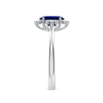 thumbnail image 3 of ANGARA Lab Grown 1.55 Ct Blue Sapphire Halo Engagement Ring for Women in 14K White Gold (Size-8x6mm) | September Birthstone, Anniversary, Jewelry Gift for Women | Lab-Grown Blue Sapphire Ring, 3 of 8