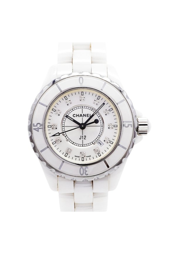 Pre-Owned Chanel J12 Diamond H1628 White Dial Women's Watch