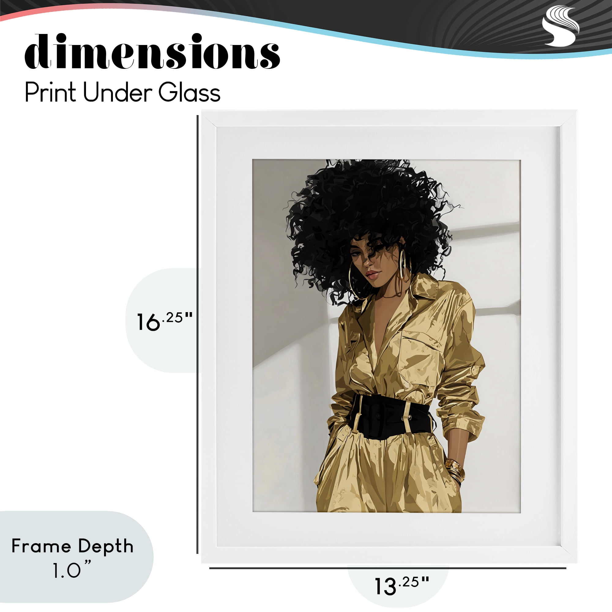 Stupell Industries Elegant Woman in Chic Jumpsuit White Framed Print Under Glass, design by Franklyn Gregory