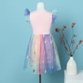 thumbnail image 2 of Bellafa Little Girls Sequin Tulle Dresses Princess Flutter Sleeve Tutu Dress For 2-8Y Toddler Girl Casual Party Dress, 2 of 6