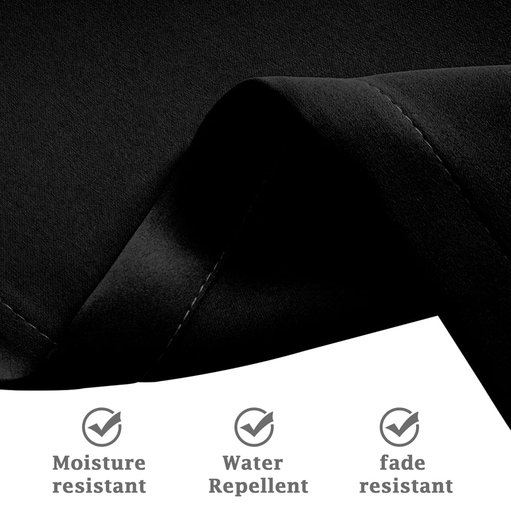 Topchances Upgraded Black Grommet Blackout Outdoor Curtains, "54 x 96" Inches 4 Panel