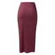 thumbnail image 3 of Gibobby mini faldas de mujer Maxi drapeado Casual Slit Falda Elástica Alta asimétrica Sólido Falda de cintura para mujer(Vino， S), 3 of 5