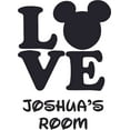 thumbnail image 1 of Love Silhouette Cartoon Character Vinyl Customized Name Wall Decal - Custom Vinyl Wall Art - Personalized Name - Baby Girl Boy Kid Bedroom Decal Room Sticker Decoration Size (40x35 inch), 1 of 1
