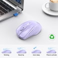 thumbnail image 6 of TECKNET Wireless Mouse (2.4G & BT5.0/3.0) Silent 4800 DPI Computer USB A & Bluetooth Mouse 6 Buttons, Wide Compatibility - Lavender, 6 of 8